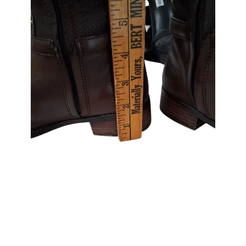 Tory Burch Brown Leather Riding Equestrian Buckle Knee High Boots Women's Size 7